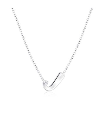 Silver Initial Letter Necklace J SPE-5550